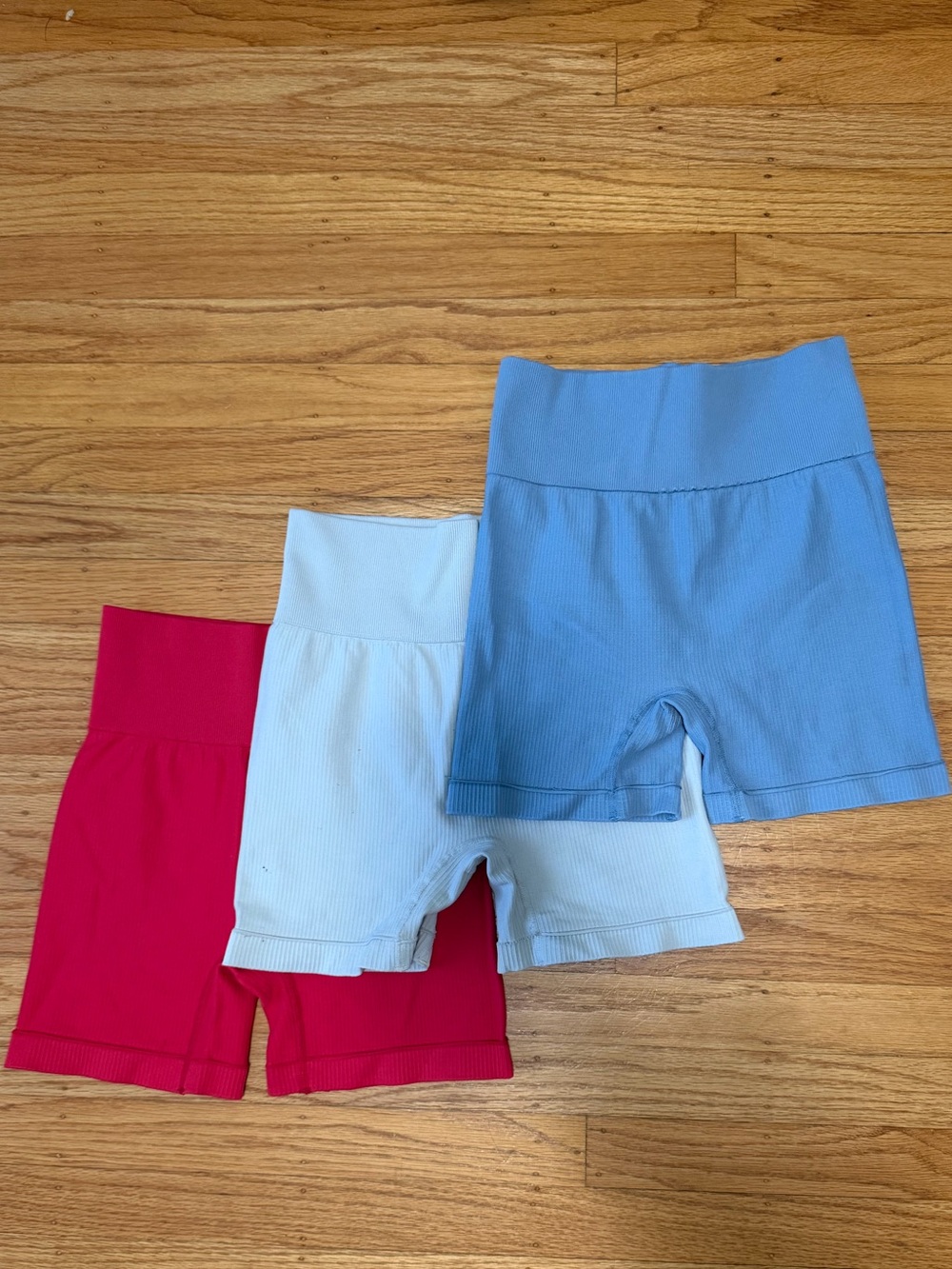CW-X Kids Ribbed Bike Shorts in Blue, White & Pink - message to buy separately